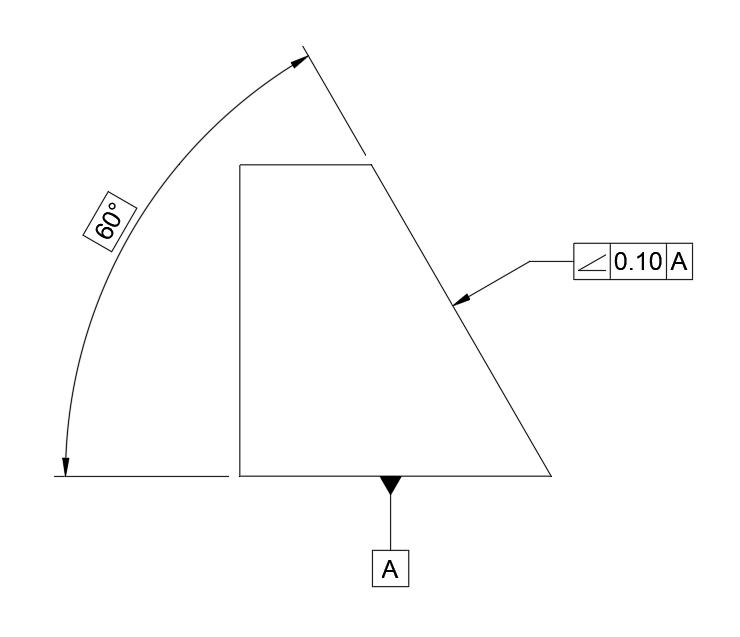 Angularity GD&T example drawing
