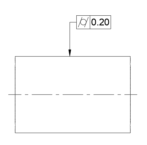 Cylindricity GD&T example drawing