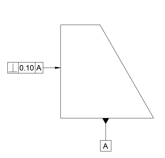 Perpendicularity GD&T example drawing 1
