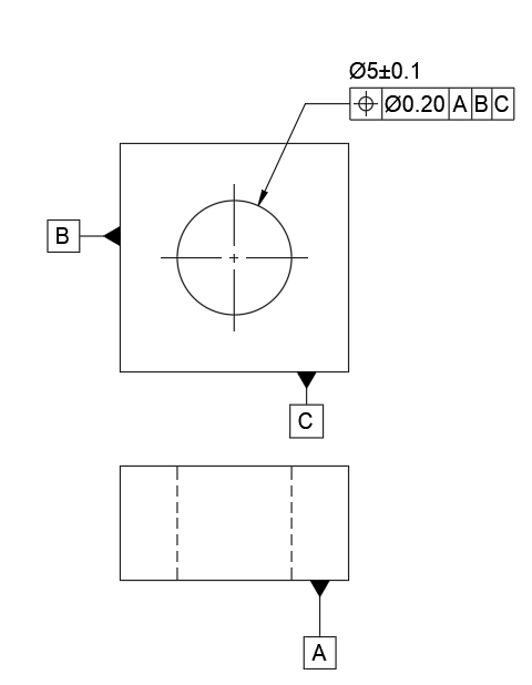 Position GD&T example drawing
