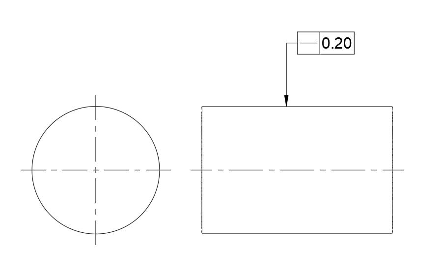 Straightness GD&T example drawing 1