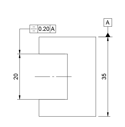 Symmetry GD&T example drawing